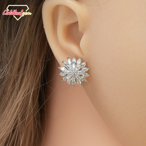 Pendientes de Moissanita con Corte de Pera Personalizados, Joyería de Lujo, Plata de Ley 925, Oro de 18K y 14K, Pendientes de Botón, Regalo de Compromiso - Product Image 4