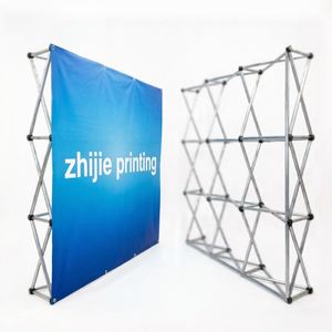 ZJ-P pour support de toile de fond, présentoir en tissu tendu, mât de drapeau en aluminium, cadre tubulaire droit, hauteur réglable, pliable, facile à monter - Product Image 1