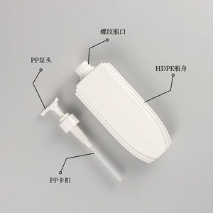 Oval Flat Lotion <b>Bottle</b> 500ml Press <b>Pump</b> Plastic Cosmetic Packaging Shower Gel Body Lotion Dispensing <b>Bottle</b> - Product Image 3