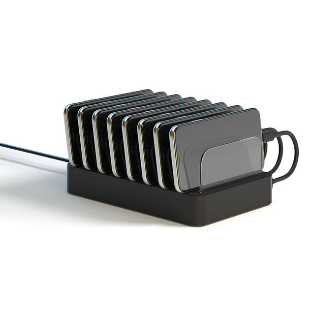 15W 8-Port Wireless Charging Dock with Speaker ROHS Certified Fast Charger for IPad/Tablet Built-in 1200mAh Battery
