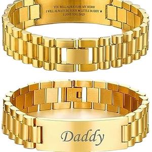 Braccialetto <span class=keywords><strong>con</strong></span> cinturino maschile in acciaio inossidabile 316l costoso di alta qualità all'ingrosso regalo <span class=keywords><strong>con</strong></span> nome inciso personalizzato per uomo padre - Product Image 2