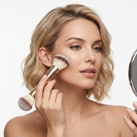 Pinceau de maquillage double tête multifonctionnel, pinceau professionnel double extrémité pour blush, contour et estompage du visage