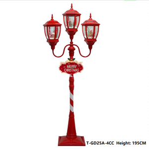 Farol de Navidad de Plástico Rojo y Blanco con Luces LED y <span class=keywords><strong>Música</strong></span> para las Fiestas - Product Image 1
