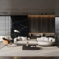 Italienisches Minimalistisches Connery Modulares Ecksofa-Set L-Form Stoffsofa für Apartments und Hotels