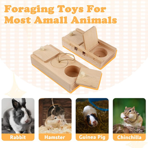Shangrun Bamboo Animals Foraging <span class=keywords><strong>Toys</strong></span> piccoli animali domestici criceto in legno Forager Golden Bear <span class=keywords><strong>Hamster</strong></span> Snack Plate Wood <span class=keywords><strong>Pet</strong></span> Feeder - Product Image 2