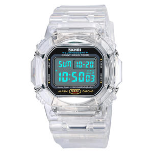 Skmei 1999 montre carrée pour homme, montres lumineuses <span class=keywords><strong>LE</strong></span>, 50 m, chronographe transparent, écran LED, montre de sport numérique pour homme et femme - Product Image 5