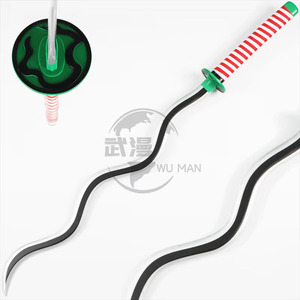 Espada Nichirin de <span class=keywords><strong>Iguro</strong></span> Obanai de 40.1 Pulgadas, Accesorio de <span class=keywords><strong>Cosplay</strong></span>, Katana de Anime sin Afilar con Hoja Serpentina y Guardia Verde - Product Image 1
