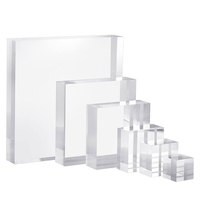 Magasin de bijoux utiliser des anneaux en acrylique transparent bloc d'affichage socle en acrylique Base de support pour le maquillage parfum affichage Riser PMMA bloc