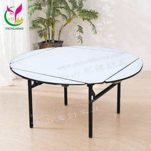 Mesas Redondas Plegables de Madera Contrachapada de Diseño Dos en Uno para Decoración de Salones de Bodas y Banquetes YC-T06 - Product Image 5