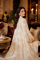 Robe longue maxi à col montant et manches bouffantes en fil doré avec ceinture, Abaya brodée pour femme, idéale pour l'Aïd, les vacances et les banquets
