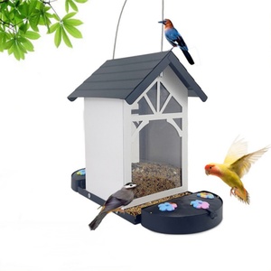 Mangeoires à oiseaux Oniya en fer thermolaqué avec 6 ports d'abreuvement et barrière anti-fourmis intégrée, mangeoire à oiseaux suspendue pour l'extérieur - Product Image 1