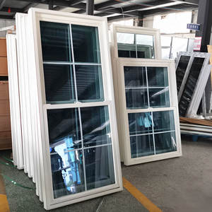 가정용 주거 및 아파트 프로젝트 PVC 재료를위한 미국식 단일 Hung 비닐 <span class=keywords><strong>UPVC</strong></span> 창 수직 슬라이딩 디자인 - Product Image 1
