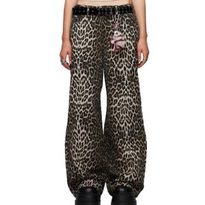 Jeans Boyfriend de Estilo Urbano al por Mayor para Mujer, Pantalones de Cintura Alta y Pierna Ancha, Pantalones Casuales para Dama, Jeans Holgados con Estampado de Leopardo para Mujer - Product Image 1