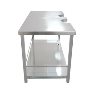 Table de traitement à double couche en acier inoxydable 304, 1100x550x645mm, pour hôpitaux et cliniques vétérinaires, usage chirurgical et médical - Product Image 1