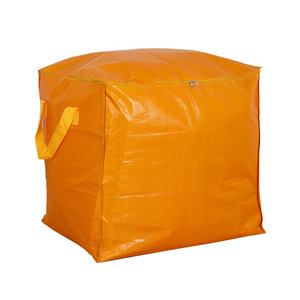 Orange Clothing Organizer Bag Large Capacity PP Woven Fabric Rectangle Shape Move Place Storage Bag - Product Image 1
