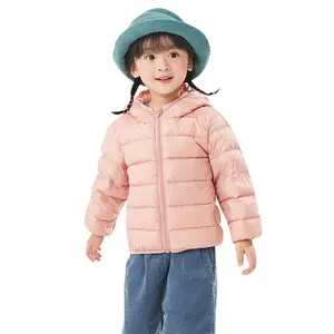Unisex Children's Light Down Jacket Custom ODM/OEM Puffer Hooded Winter Warm Coat For Boys And Girls