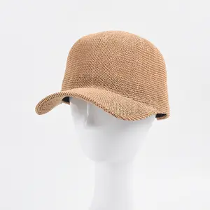 2022 new wholesale bulk summer women mens white black paper straw baseball cap hat for men