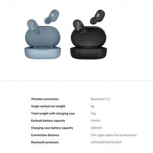 Auriculares inalámbricos Red mi <span class=keywords><strong>Buds</strong></span> <span class=keywords><strong>Essential</strong></span> Ture versión global, auriculares impermeables IPX4 con reducción de ruido y control táctil - Product Image 6