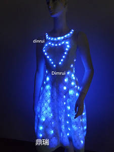 Abito Tutu Illuminato a LED per Festival Musicali, Costume da <span class=keywords><strong>Angelo</strong></span> Luminoso, Tuta da Palcoscenico per Cantanti, Costumi per Spettacoli - Product Image 4