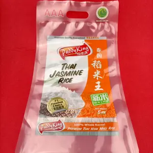 Sac d'emballage de riz en plastique avec poignée, impression personnalisée, 1kg, 5kg, 10kg, 25kg