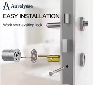 Serrure intelligente Aurelysse Euro Cylinder sans perçage, installation facile, compatible Tuya TTLock Zigbee Wehere App, haute sécurité, <span class=keywords><strong>prix</strong></span> usine. - Product Image 2