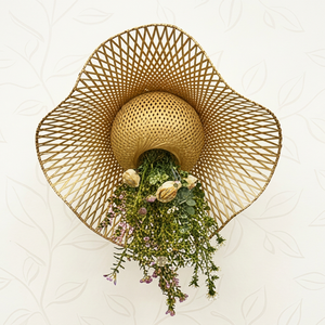 Artificial Hanging Flower Basket with Rose and Greenery Decorative Wicker Planter for Home Garden <b>Wall</b> <b>Decor</b> - Product Image 5