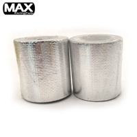 Pita Isolasi Panas Knalpot 5 Meter, Perak, Aluminium Emas, Fiberglass Reflektif, Perekat, Pelindung Panas