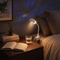 Projecteur LED USB Mini Globe Stellaire Aurore Spatiale avec 6, 12 ou 24 Disques de Films en Verre, Projection de Logo Personnalisé, Veilleuse LED pour Chambre
