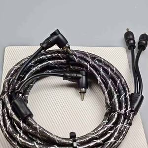 <b>Car</b> <b>Amplifier</b> Dual Channel RCA Audio Cable Black Braided Outer Layer 1m to 2RCA - Product Image 1