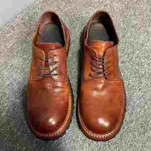 Chaussures habillées décontractées pour hommes en cuir véritable marron, style rétro, à lacets, faites à la main, à talon épais, antidérapantes et confortables pour l'hiver - Product Image 3
