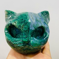 Venta al por mayor de Ágata Musgosa Natural, Jaspe Oceánico, Gato Tallado a Mano, Gato de Cristal, Piedra Curativa, Decoración del Hogar, Regalo de Cristal