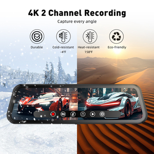 Calidad Premium 1080P Stream vehículo DVR espejo pantalla Dash Cam cámara frontal y trasera para coches cámara grabadora de vídeo - Product Image 4