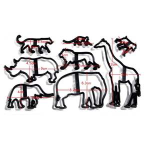 Cortador <span class=keywords><strong>de</strong></span> Galletas <span class=keywords><strong>de</strong></span> Animales, Elefante <span class=keywords><strong>de</strong></span> Plástico, León, <span class=keywords><strong>Jirafa</strong></span>, Leopardo, <span class=keywords><strong>Fondant</strong></span>, Safari, Silueta, Molde para Pasteles, Herramientas <span class=keywords><strong>de</strong></span> Decoración, 8 Unidades - Product Image 3