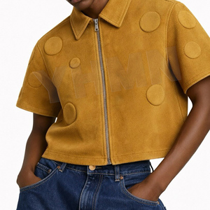 Giacca in Camoscio Oversize Personalizzata con Stampa 3D in Rilievo, Lavaggio Acido Vintage, Vestibilità Ampia, T-shirt Corta, <span class=keywords><strong>Camicie</strong></span> da Lavoro da Meccanico per Uomo - Product Image 4