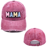 Gorra de béisbol personalizada de 6 paneles, estilo vintage desgastado, con bordado 3D en felpa, cierre a presión, tipo Dad Hat, de terciopelo común.