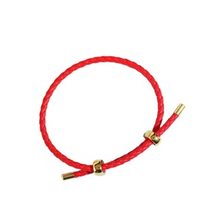 Bidirectional Adjustable 3mm <b>Red</b> Leather Rope <b>Bracelet</b> with 8-Hole Buckle Stainless Steel DIY Jewelry Accessories Trendy Style - Product Image 5