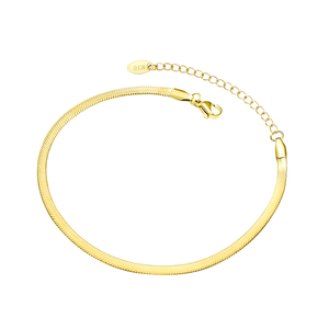 Chaîne <span class=keywords><strong>de</strong></span> <span class=keywords><strong>cheville</strong></span> tendance <span class=keywords><strong>en</strong></span> acier inoxydable <span class=keywords><strong>plaqué</strong></span> <span class=keywords><strong>or</strong></span> 18 carats <span class=keywords><strong>de</strong></span> style minimaliste 4mm - Product Image 1
