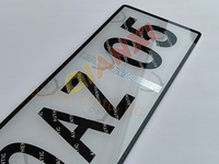 Plaque d'immatriculation décorative transparente en plastique acrylique réfléchissant pour voiture, vente en gros Lubumbashi, Congo RDC CGO