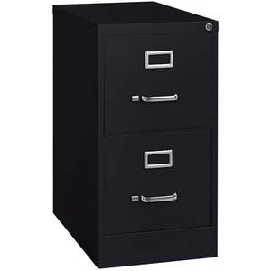 Archivador vertical económico de dos cajones tamaño carta con cajones metálicos negros - 15 x 22 x 28.37 - Product Image 4