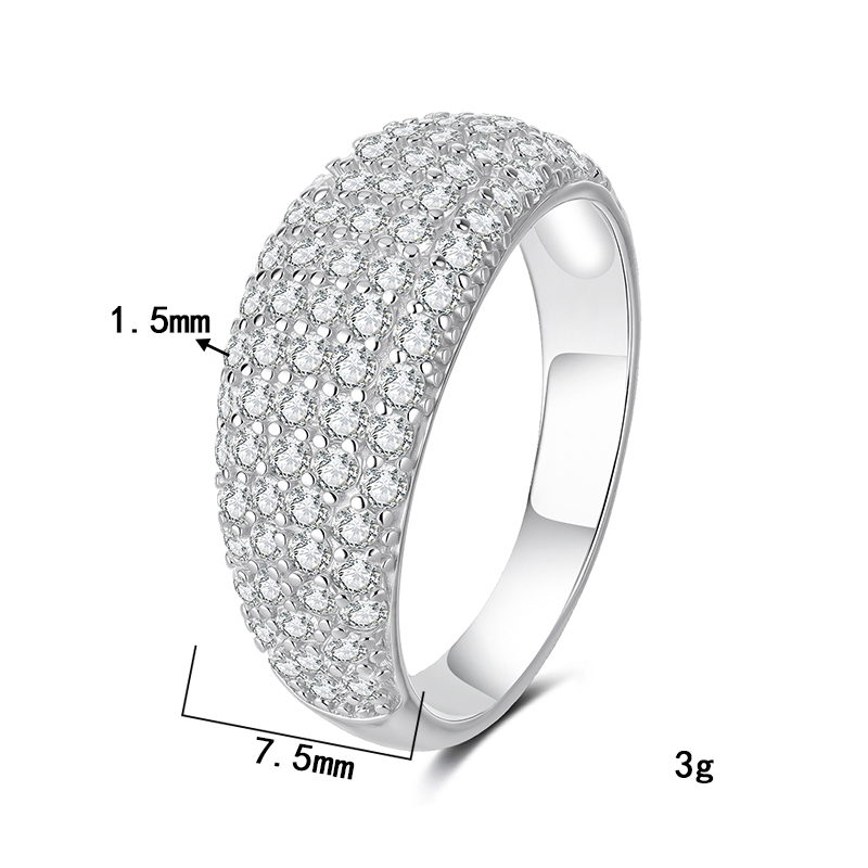 1.5MM Moissanite+GRA Certificate White Gold Plated