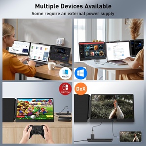 Oem ODM 14 inch gấp màn hình 360 độ với đầy đủ chức năng ba màn hình di động máy tính xách tay mở rộng màn hình mở rộng - Product Image 6
