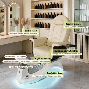 JingYi Luxury Pedicure Spa Massage Chair for Nail Salon Pedicure Chair with Mist Electric <strong>Thera</strong> Mist Pedicure Chairs Recliner - Product Image 2