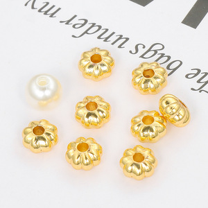 18K Gold Plated Flower Spacer Beads 14K Gold Filled <b>Copper</b> Loose Beads For <b>Bracelet</b> Making Jewelry DIY Accessories Wholesale - Product Image 3