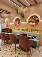 Banquette commerciale moderne pour restauration rapide, canapé en cuir en bois massif pour café, école et restaurants