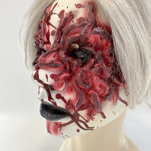 Scary Witch Bloody Ghostly Girl Disfraz Látex Horror <span class=keywords><strong>Payaso</strong></span> Sierra Máscara Horror Jigsaw Show Juego de rol Mascarada Fiesta Máscara de látex - Product Image 5