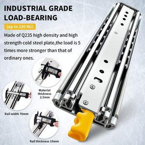 Heavy Duty 227kg Capacity Undermount <strong>Drawer</strong> <strong>Slide</strong> for Kitchen Cabinets for Home Living Room Workshop - Product Image 4