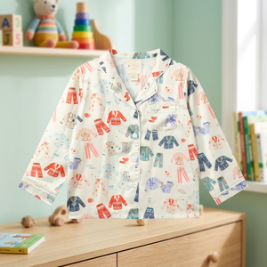 Ensemble de pyjamas longs pour filles à séchage rapide et respirant, col en V, vêtements de nuit en polyester personnalisés avec ceinture élastique pour toutes les saisons - Product Image 3