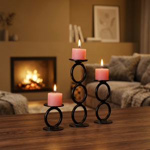 Elegante Portavelas de Hierro Hecho a Mano para Cumpleaños y Navidad, Decoración Duradera para el Hogar, Ideal para Comedor y Dormitorio - Product Image 1