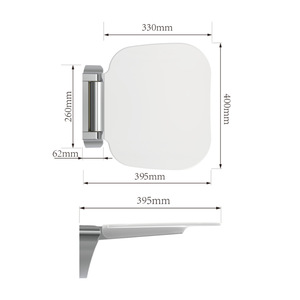 Siège de douche pliable Xuanhui 330x400mm, tabouret de salle de bain mural en plastique pour personnes âgées, bain sécurisé - Product Image 4