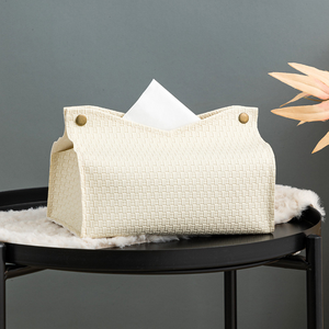 Portafazzoletti Moderno Minimalista in Pelle PU, Creativo e Resistente con Motivo Intrecciato, per Tavolino da Caffè e Soggiorno - Product Image 5